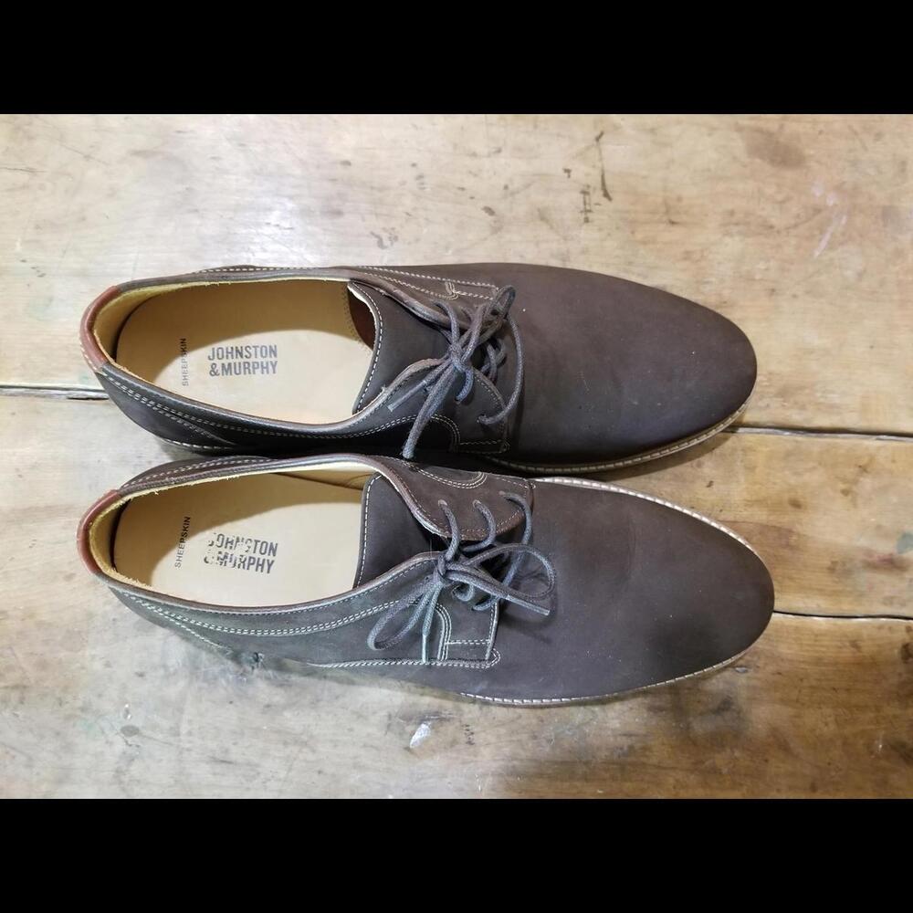 Men's Johnston & Murphy Brown Sheepskin Shoes size 12